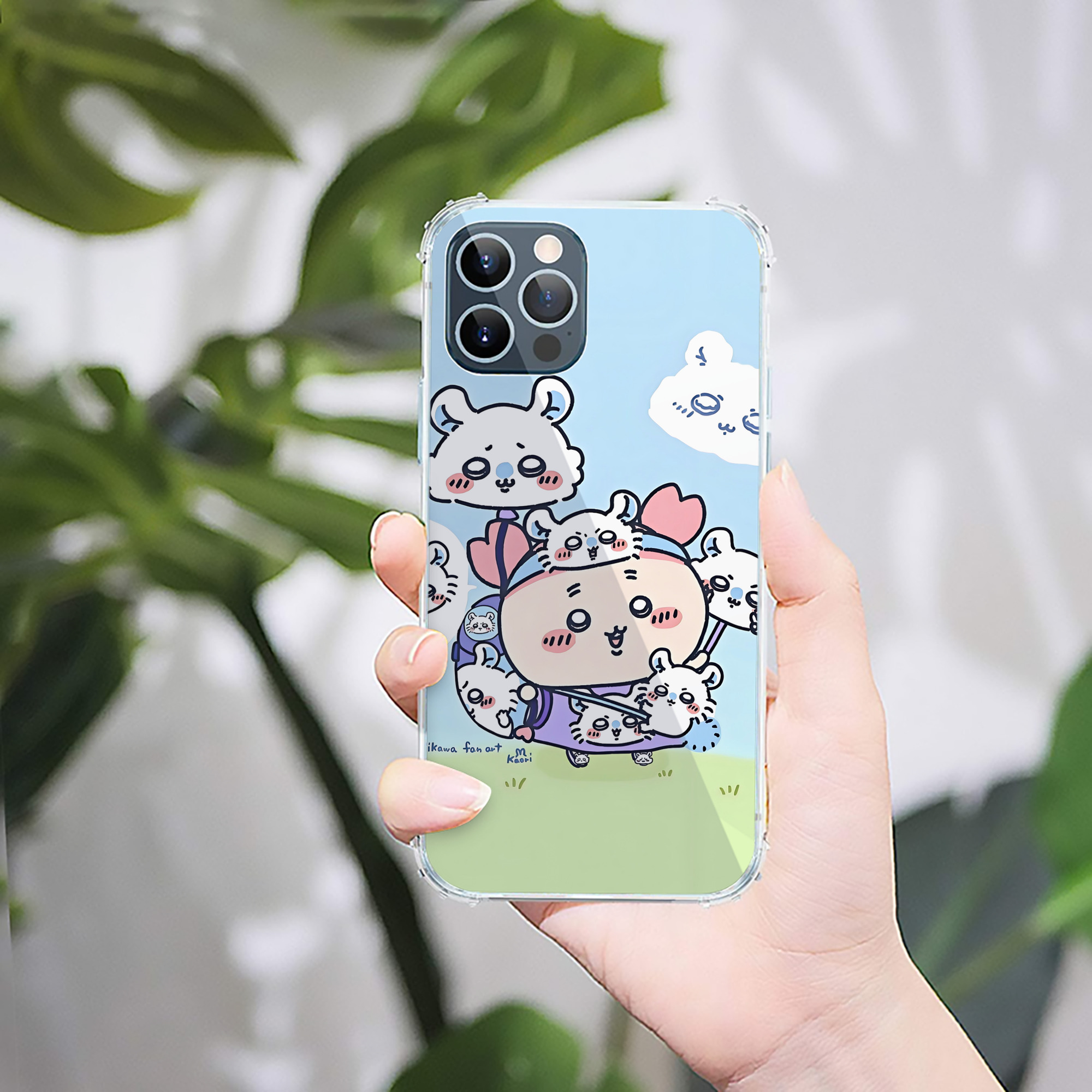 （画像用） ちいかわ Chii-kawa 【iPhone 12シリーズ対応】透明スマホケース（クリアソフトケース）